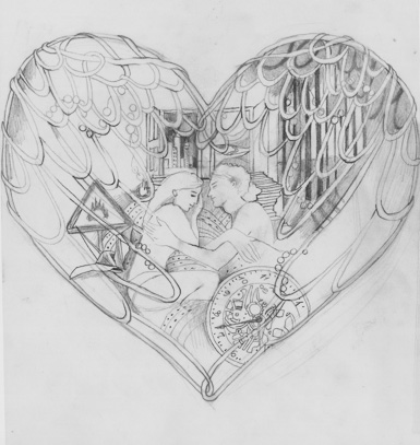 Mila Furstova Artist - Coldplay Sketches. True Love (Coldplay), Sketch  XIII. Pencil on tracing paper, 26 x 28cm, 2014 #art #wingsforcoldplay  #etching #milafurstova