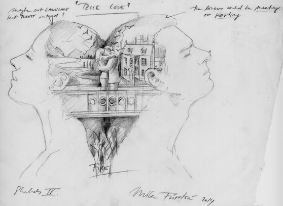 Mila Furstova Artist - Coldplay Sketches. True Love (Coldplay), Sketch  XIII. Pencil on tracing paper, 26 x 28cm, 2014 #art #wingsforcoldplay  #etching #milafurstova